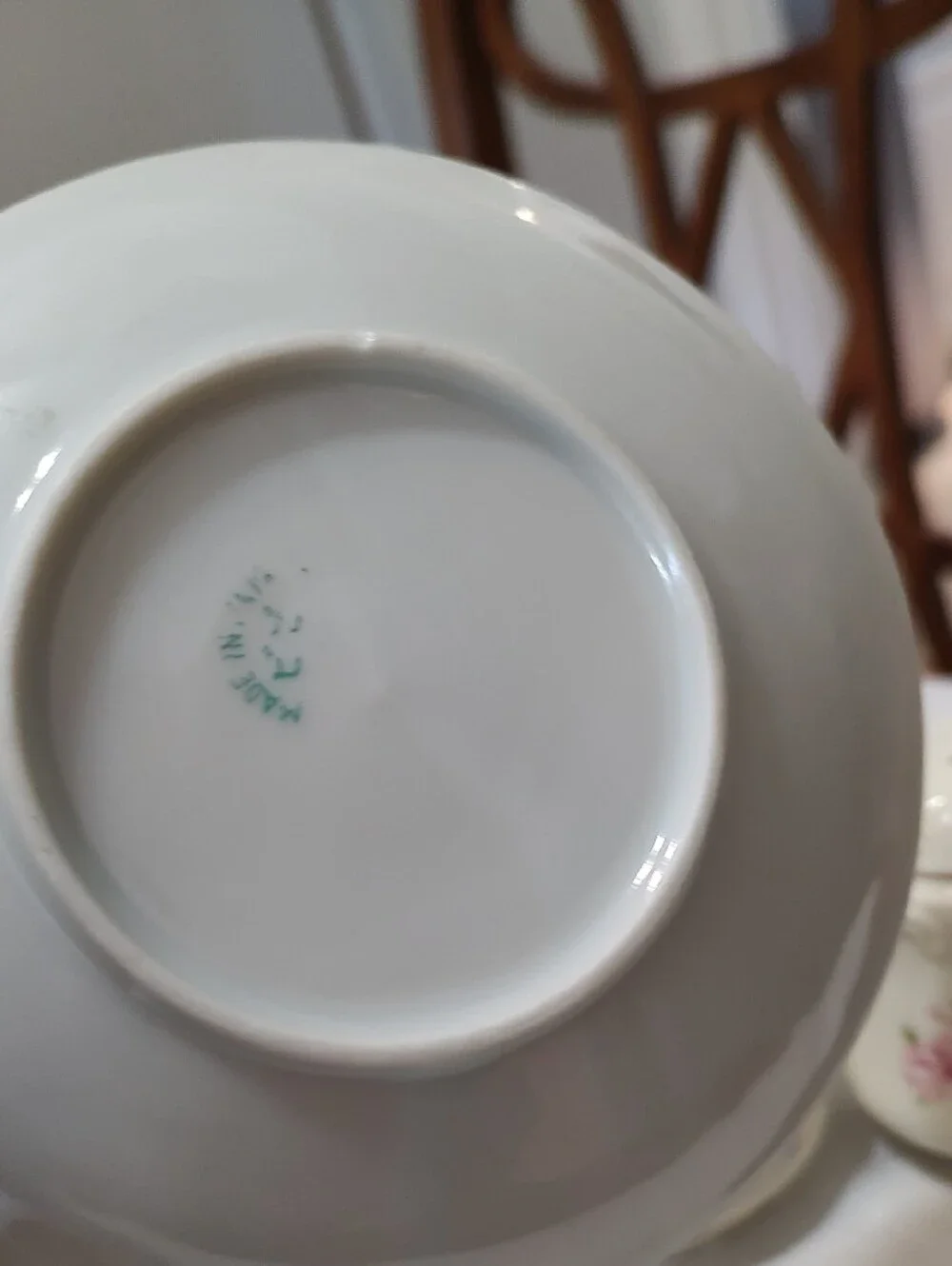 Porcelain Floral Demitasse Cup & Saucer with Salt and Pepper Shakers - Cream